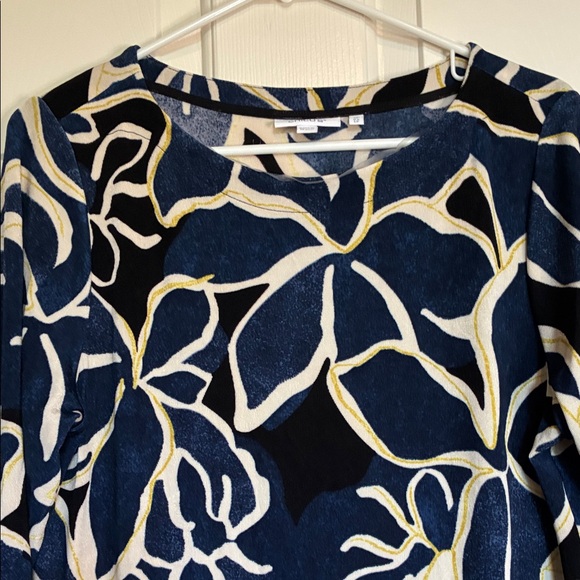 Chico's Navy and Cream Long Sleeve Dress - Picture 4 of 7